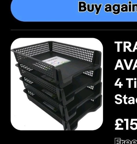 Black tier desk tray - 4,