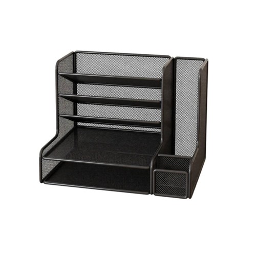 Mesh desk organizer with - with, side