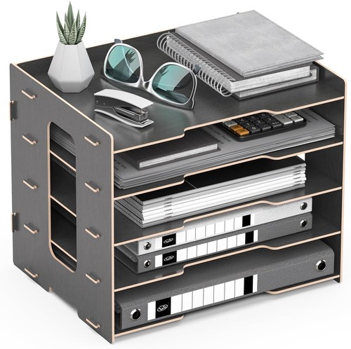Wooden desk organiser tray - desk,