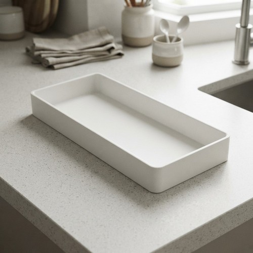 Stylish white modular desk - white,